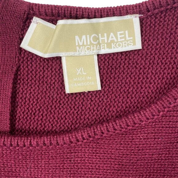 Michael Kors Womens Sweater Tunic | XL | Burgundy | Cozy Holidays - Picture 3 of 11